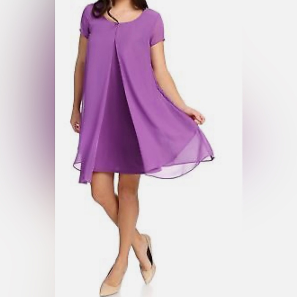 NWOT Kate & Mallory Knit & Woven Split Overlay Sharkbite Dress